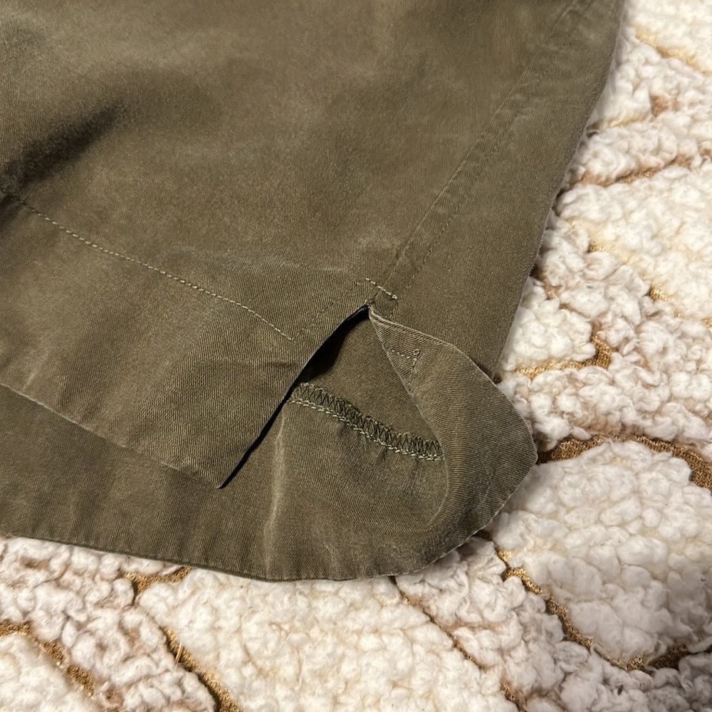 The Loft Olive Green Rounded Side Splits Hem With… - image 8